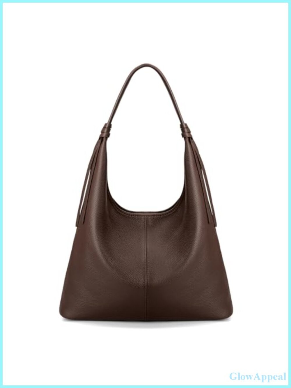 Genuine Leather Slouchy Hobo Bag with Tassel, Magnetic Closure, Lightweight